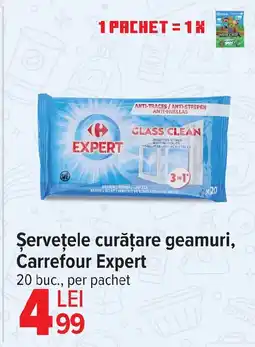 Carrefour Şervețele curățare geamuri, Carrefour Expert Ofertă