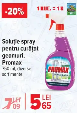 Carrefour Soluție spray pentru curățat geamuri, Promax Ofertă