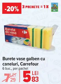 Carrefour Burete vase galben cu caneluri, Carrefour Ofertă