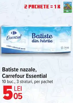 Carrefour Batiste nazale, Carrefour Essential Ofertă