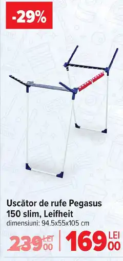 Carrefour Uscător de rufe Pegasus 150 slim, Leifheit Ofertă
