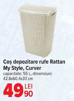 Carrefour Coş depozitare rufe Rattan My Style, Curver Ofertă