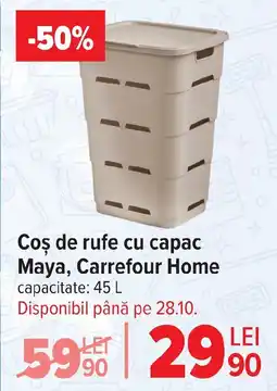 Carrefour Coş de rufe cu capac Maya, Carrefour Home Ofertă