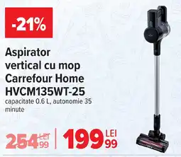 Carrefour Aspirator vertical cu mop Carrefour Home HVCM135WT-25 Ofertă