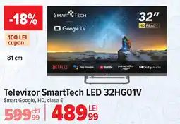 Carrefour Televizor SmartTech LED 32HG01V Ofertă
