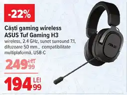 Carrefour Căşti gaming wireless ASUS Tuf Gaming H3 Ofertă