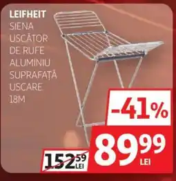 Auchan Leifheit siena uscător de rufe aluminiu suprafaţă uscare Ofertă