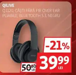 Auchan QILIVE Q.1120, Căști fără fir over ear pliabile, bluetooth 5.3, negru Ofertă