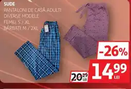 Auchan Sude pantaloni de casă adulţi Ofertă