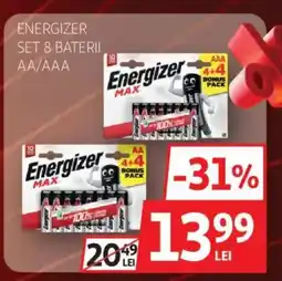 Auchan Energizer set 8 baterii AA/AAA Ofertă