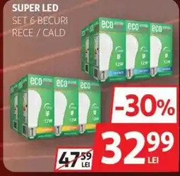 Auchan Super Led set 6 becuri rece / cald Ofertă