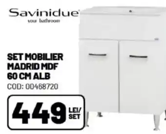 Ambient Set mobilier madrid mdf 60 cm alb Ofertă