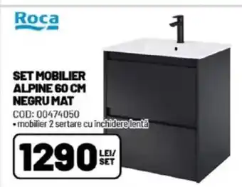 Ambient Set mobilier alpine 60 cm negru mat Ofertă