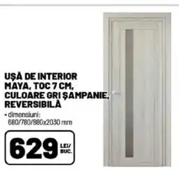 Ambient Uşa de interior maya, toc culoare gri şampanie, reversibilă Ofertă