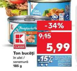 Kaufland Ton bucăți în ulei / saramură Ofertă