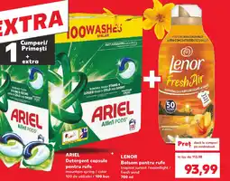 Kaufland ARIEL Detergent capsule pentru rufe + LENOR Balsam pentru rufe Ofertă