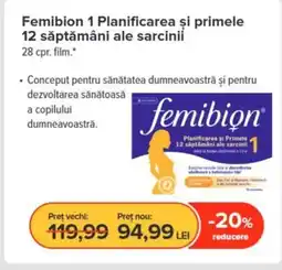 Dr.Max Femibion 1 Planificarea și primele 12 săptămâni ale sarcinii Ofertă