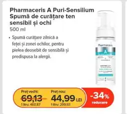Dr.Max Pharmaceris A Puri-Sensilium Spumă de curățare ten sensibil şi ochi Ofertă