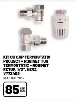 Ambient Kit cu cap termostatic project + robinet tur termostatic+ robinet retur, 1/2", herz, v772403 Ofertă