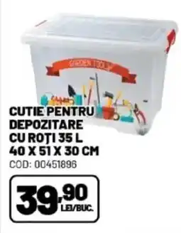 Ambient Cutie pentru depozitare cu roti 35 l 40 x 51 x 30 cm Ofertă
