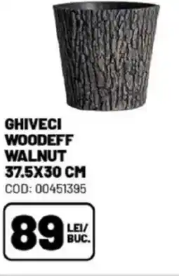 Ambient Ghiveci woodeff walnut 37.5x30 cm Ofertă
