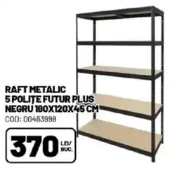Ambient Raft metalic 5 polite futur plus negru 180x120x45cm Ofertă
