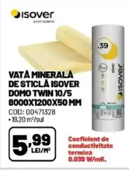Ambient Vată minerală de sticlă isover domo twin 10/5 Ofertă