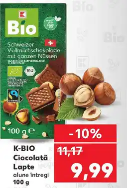 Kaufland K-BIO Ciocolată Lapte Ofertă
