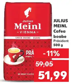 Kaufland JULIUS MEINL Cafea boabe Präsident Ofertă