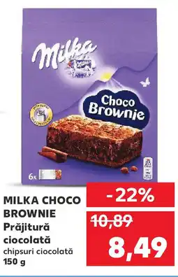 Kaufland MILKA CHOCO BROWNIE Prăjitură chipsuri ciocolată Ofertă