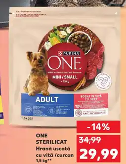 Kaufland ONE STERILICAT Hrană uscată cu vită /curcan Ofertă