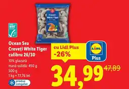 Lidl Ocean Sea Creveţi White Tiger calibru 26/30 Ofertă
