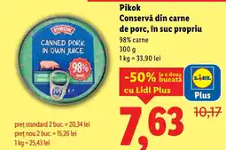 Lidl Pikok Conservă din carne de porc, în suc propriu Ofertă