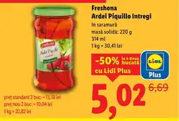 Lidl Freshona Ardei Piquillo întregi Ofertă