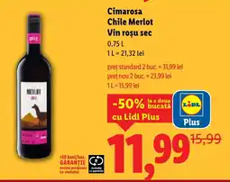 Lidl Cimarosa Chile Merlot Vin roşu sec Ofertă