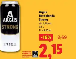 Lidl Argus Bere blondă Strong Ofertă