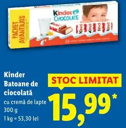 Lidl Kinder Batoane de ciocolată Ofertă