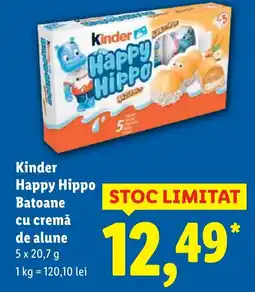 Lidl Kinder Happy Hippo Batoane cu cremă de alune Ofertă