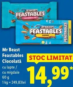 Lidl Mr Beast Feastables Ciocolată Ofertă