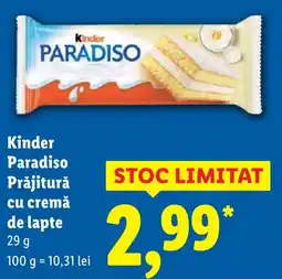 Lidl Kinder Paradiso Prăjitură cu cremă de lapte Ofertă