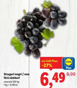 Lidl Struguri negri/roze fără sâmburi Ofertă