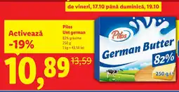 Lidl Pilos Unt german 82% grăsime Ofertă