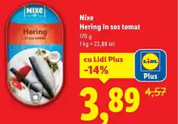 Lidl Nixe Hering în sos tomat Ofertă