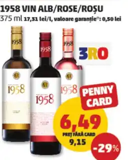 Penny 1958 vin alb/rose/roșu Ofertă