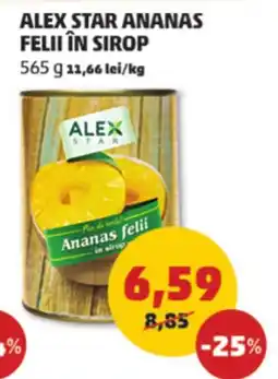 Penny Alex star ananas felii în sirop Ofertă