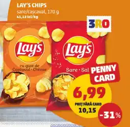 Penny Lay's chips sare/cascaval Ofertă