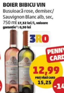 Penny Boier bibicu vin busuioacă rose, demisec/ sauvignon blanc alb, sec Ofertă