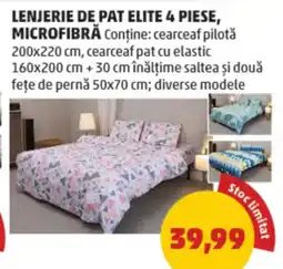 Penny Lenjerie de pat elite 4 piese, microfibra Ofertă