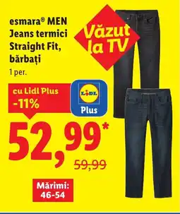 Lidl Esmara® Men Jeans termici Straight Fit, bărbaţi Ofertă