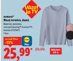 Lidl EsmaraⓇ Bluză termică, damă Ofertă